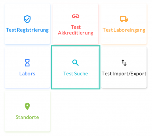Menü Test Suche